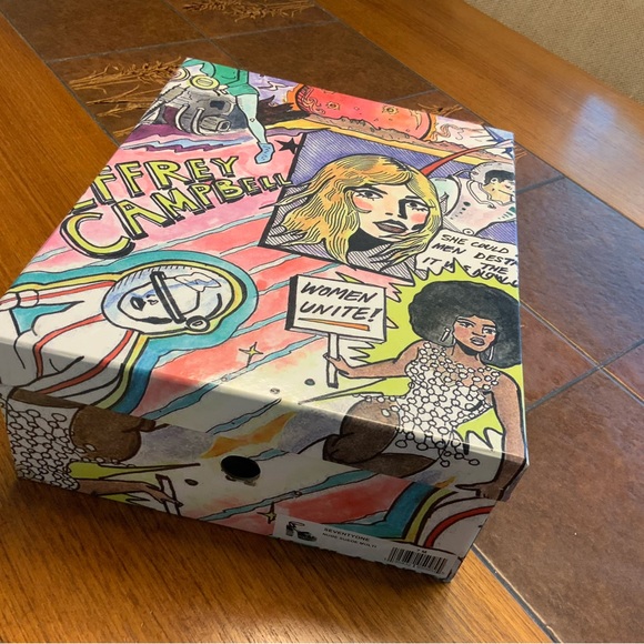 BRAND NEW Jeffrey Campbell SEVENTYONE 70s style suede patchwork platforms - Picture 7 of 7